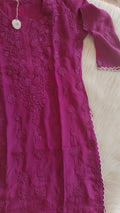 Beautiful handcrafted Lucknow Chikankari long kurta in soft cotton silk with intricate cutwork, showcasing traditional embroidery craftsmanship.