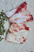 Beautiful handmade Georgatte tie-dye Chikankari kurta by LVW Fashions, featuring intricate Lucknow-style embroidery.