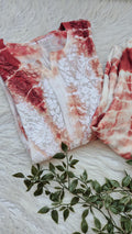 Beautiful handmade Georgatte tie-dye Chikankari Kurta by LVW Fashions, featuring intricate Lucknow Chikankari embroidery.
