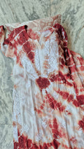 Beautiful handmade Georgatte Tye dye Chikankari Kurta by LVW Fashions featuring intricate Lucknow Chikankari embroidery.