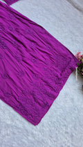 Handmade Byzantine modal soft cotton long Kurti with intricate Lucknow Chikankari embroidery by LVW Fashions.