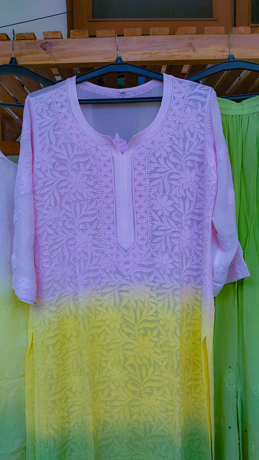 Cassata Premium Georgette Beautiful Chikankari Kurta Set