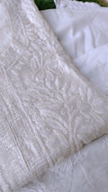 Handmade Chanderi Chikankari embroidery kurta by LVW Fashions, featuring traditional Lucknow Chikankari craftsmanship.