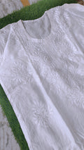 Handmade Chanderi Chikankari embroidery kurta by LVW Fashions, featuring intricate Lucknow Chikankari detail on soft fabric.