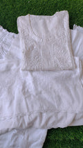 Handmade Chanderi Chikankari embroidery kurta by LVW Fashions, featuring intricate Lucknow-style hand-embroidery and lightweight fabric.