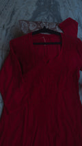 Cherry red LVW Fashions premium modal cotton chikankari kurta with intricate Lucknow hand embroidery, non-transparent and soft.