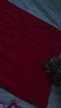 Cherry red LVW Fashions handcrafted Chikankari kurta in premium modal cotton, non-transparent, soft, and comfortable.