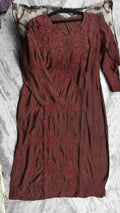 Cordovan premium modal soft chikankari kurta with handmade embroidery from LVW Fashions, showcasing intricate Lucknow-style chikankari craftsmanship.