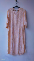 Deep amethyst LVW Fashions handmade Chikankari Kurti in premium modal silk cotton fabric, featuring intricate Lucknow embroidery.