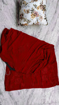 Deep red plus love soft modal Chikankari kurta by LVW Fashions, handmade Lucknow Chikankari with intricate embroidery.