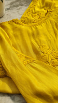 Dove Premium Resham Silk Chikankari Kurta by LVW Fashions, handmade Lucknow chikankari with a super shining finish.
