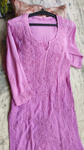 Handmade LVW Fashions Chikankari Kurta in premium soft modal cotton, featuring intricate Lucknow embroidery.