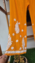 Luxury Elif Premium Silk Chikankari Kurta Set by LVW Fashions, handmade with intricate Lucknow Kamdani embroidery.
