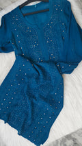 Handcrafted Falak Georgette Chikankari and Mukaish Kurta by LVW Fashions, featuring intricate embroidery and traditional Lucknow craftsmanship.