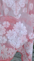 LVW Fashions handmade Farah Tye dye premium soft silk long kurta with intricate Lucknow Chikankari embroidery.