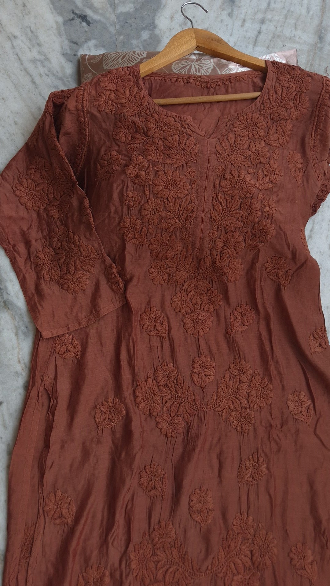 Handcrafted Fida Premium Silk Modal Chikankari Kurta set by LVW Fashions, featuring delicate Lucknow Chikankari embroidery.