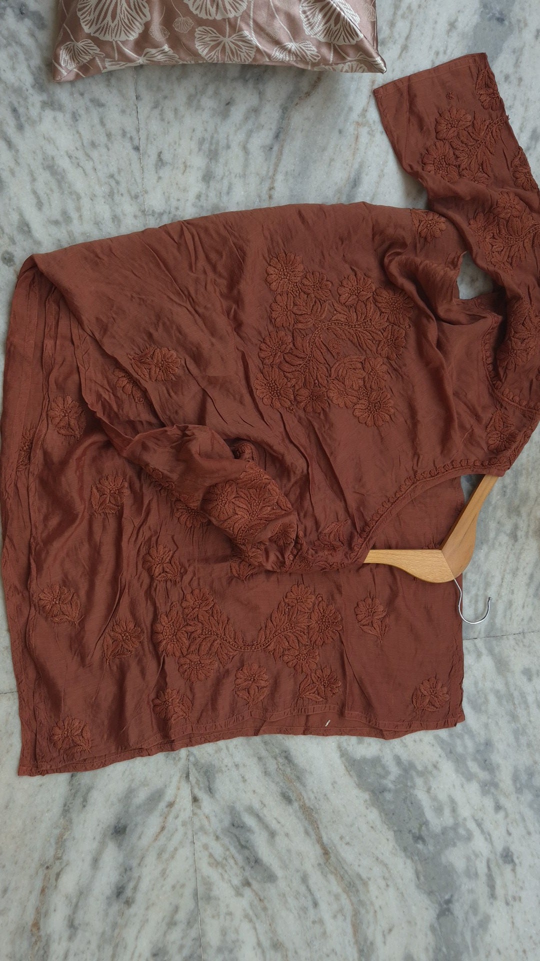 Handcrafted Fida Premium Silk Modal Chikankari Kurta set by LVW Fashions, featuring intricate Lucknow Chikankari embroidery.