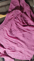 Five Roses premium georgette luxurious chikankari kurta by LVW Fashions, handmade Lucknow chikankari with intricate embroidery.