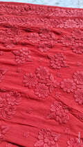 Fiza Premium Georgette Long Kurta with luxurious handmade Chikankari embroidery, crafted by LVW Fashions in Lucknow.