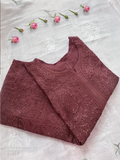 Luxury full front jaal Georgette Chikankari Kurta set by LVW Fashions, featuring intricate Lucknow-style embroidery.