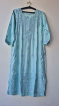 Gulab Premium Soft Modal Cotton Chikankari Kurta Set by LVW Fashions featuring intricate handmade Lucknow Chikankari embroidery.