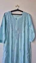 Gulab Premium Soft Modal Cotton Chikankari Kurta Set by LVW Fashions featuring intricate handmade Lucknow Chikankari embroidery.