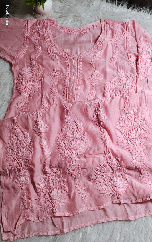 Handmade LVW Fashions Chikankari Kurta in delicate Lucknow embroidery, designed for a custom, exclusive fit.