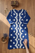 Heavy pure handcrafted silk Chikankari Kurti set for women by LVW Fashions, featuring intricate embroidery and traditional Lucknow craftsmanship.