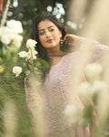 Heer brown ombre premium georgette Chikankari Kurti set for women, handcrafted Lucknow Chikankari by LVW Fashions.