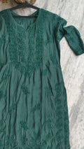 Heer Premium Soft Silk Chikankari Long Kurta by LVW Fashions featuring intricate handmade Lucknow Chikankari embroidery.