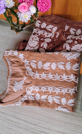 Hershey Kiss Premium Silk Ombre Chikankari Kurta by LVW Fashions, handmade Lucknow Chikankari with elegant embroidery.