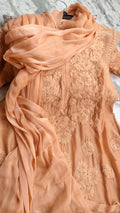 Honey Bee Premium Silk Modal Chikankari Kurta set by LVW Fashions, handcrafted Lucknow chikankari with intricate embroidery.