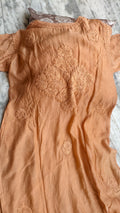 Honey Bee Premium Silk Modal Chikankari Kurta Set by LVW Fashions, handcrafted Lucknow chikankari with intricate embroidery.