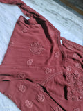 Handmade Kalidar Chikankari Kurta in premium Georgette with floral 5 Roses design, luxurious look from LVW Fashions.