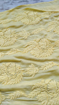 Luxurious Lotus Silk Long Kurta by LVW Fashions featuring intricate handmade Chikankari embroidery, traditional Lucknow style.