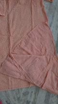 Loveable Peach Sharara and georgette Chikankari kurti set by LVW Fashions, handcrafted Lucknow chikankari design, featuring elegant detailing.