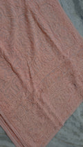 Loveable Sharara peach premium georgette Chikankari kurti set by LVW Fashions, featuring intricate handmade Lucknow Chikankari details.