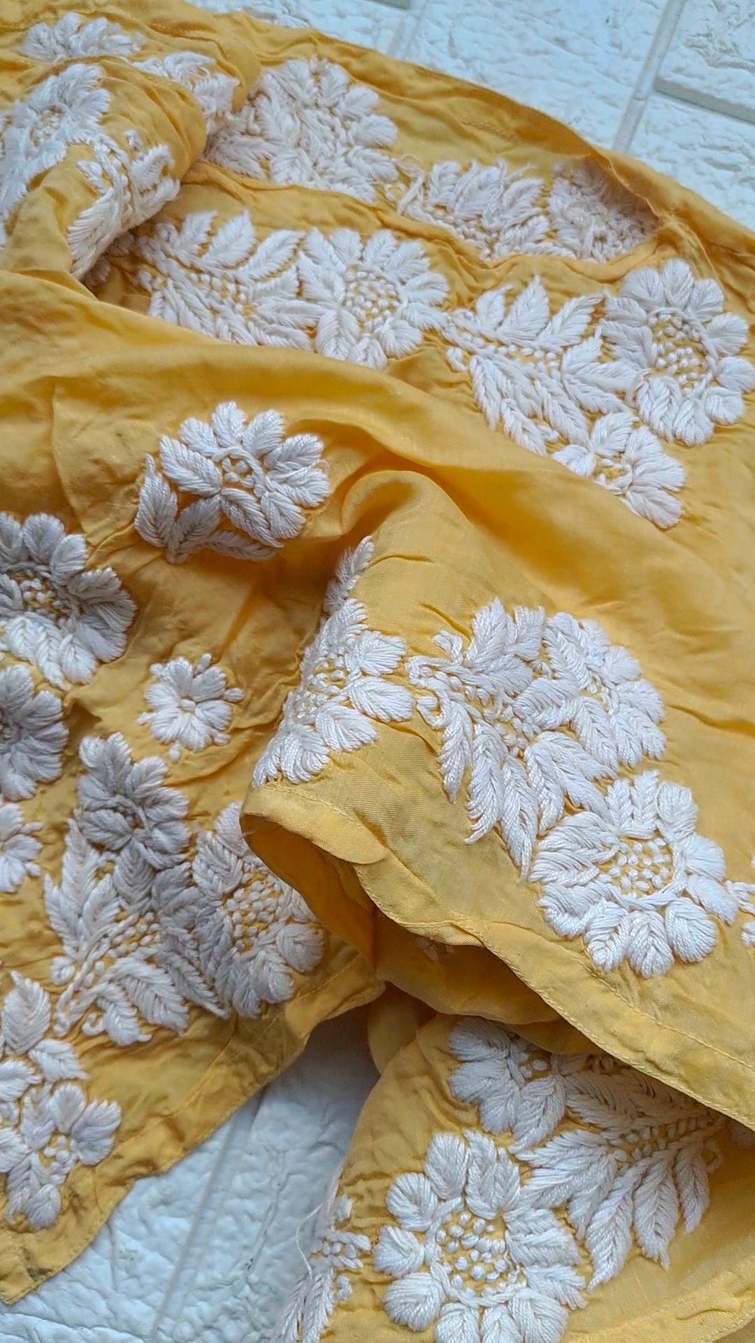 Handmade Mahi Pure Chikankari long kurta with intricate back embroidery, traditional Lucknow chikankari design by LVW Fashions.