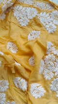 Handmade Mahi Pure Chikankari Long Kurta by LVW Fashions with intricate back embroidery, traditional Lucknow-style craftsmanship.