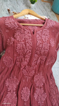 Noorani premium silk Chikankari kurta by LVW Fashions featuring intricate Lucknow embroidery and luxurious handcrafted design.