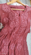 Noorani premium silk Chikankari kurta by LVW Fashions with intricate Lucknow embroidery, luxurious look, handmade craftsmanship.