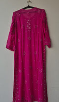 Noori Luxurious Look Chikankari Kurta by LVW Fashions with pearl and cutdana embroidery, handmade Lucknow Chikankari in XXS size.