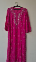 Noori luxurious look Chikankari kurta by LVW Fashions with pearls and cutdana embroidery, handmade Lucknow Chikankari design.