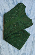 Noori new design premium georgette chikankari kurta with mukaish embroidery, handmade by LVW Fashions in Lucknow, XS size.