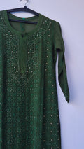 Noori new design luxury Georgette kurta with premium Mukaish embroidery and Chikankari from LVW Fashions, handcrafted in Lucknow.