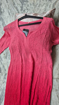 Noori Ombre Premium Georgette Chikankari Long Kurta by LVW Fashions, intricate handmade Lucknow Chikankari in a stylish design.