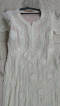 Noori Ombre Shade premium georgette Chikankari Kurta by LVW Fashions, featuring pearl and cutdana embroidery in a rich, elegant design.