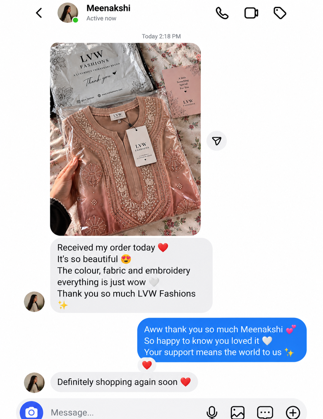 Old terracotta Noori premium georgette chikankari kurta with pearl and cutdana embroidery, handmade Lucknow Chikankari by LVW Fashions.