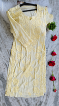 Plus Love premium soft modal Chikankari Kurta by LVW Fashions, featuring intricate handmade Lucknow Chikankari embroidery.