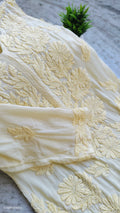 Plus Love Premium Soft Modal Chikankari Kurta by LVW Fashions, handmade Lucknow Chikankari with intricate embroidery.